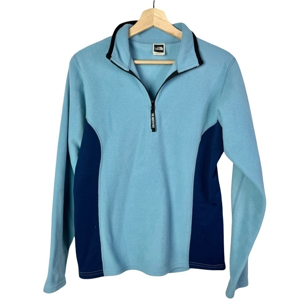 The North Face Blue‎ Fleece Polartec 1/4 Zip Pullover L